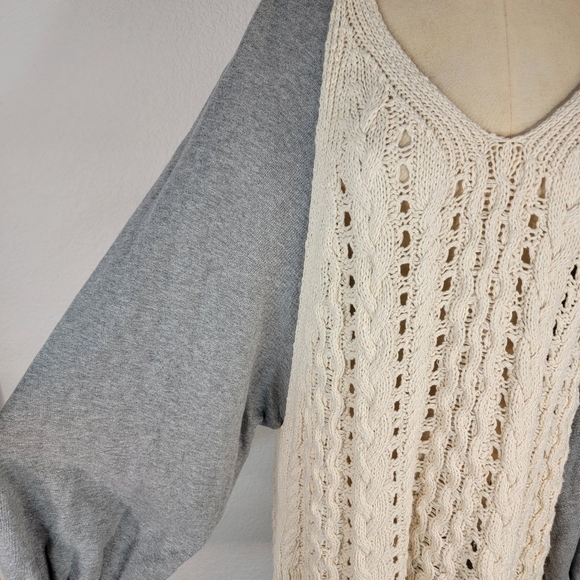Free People Sz M/L Hideaway Cable Knit Sweater Top Longline OB652896 - Picture 6 of 15